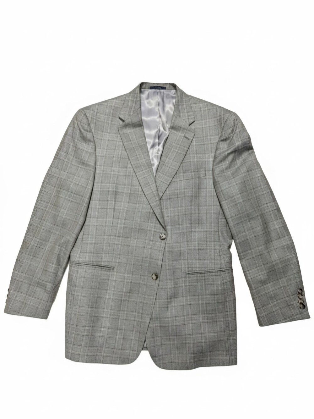 Hart Schaffner Marx Men's Light Gray Plaid Sport Coat (46L)